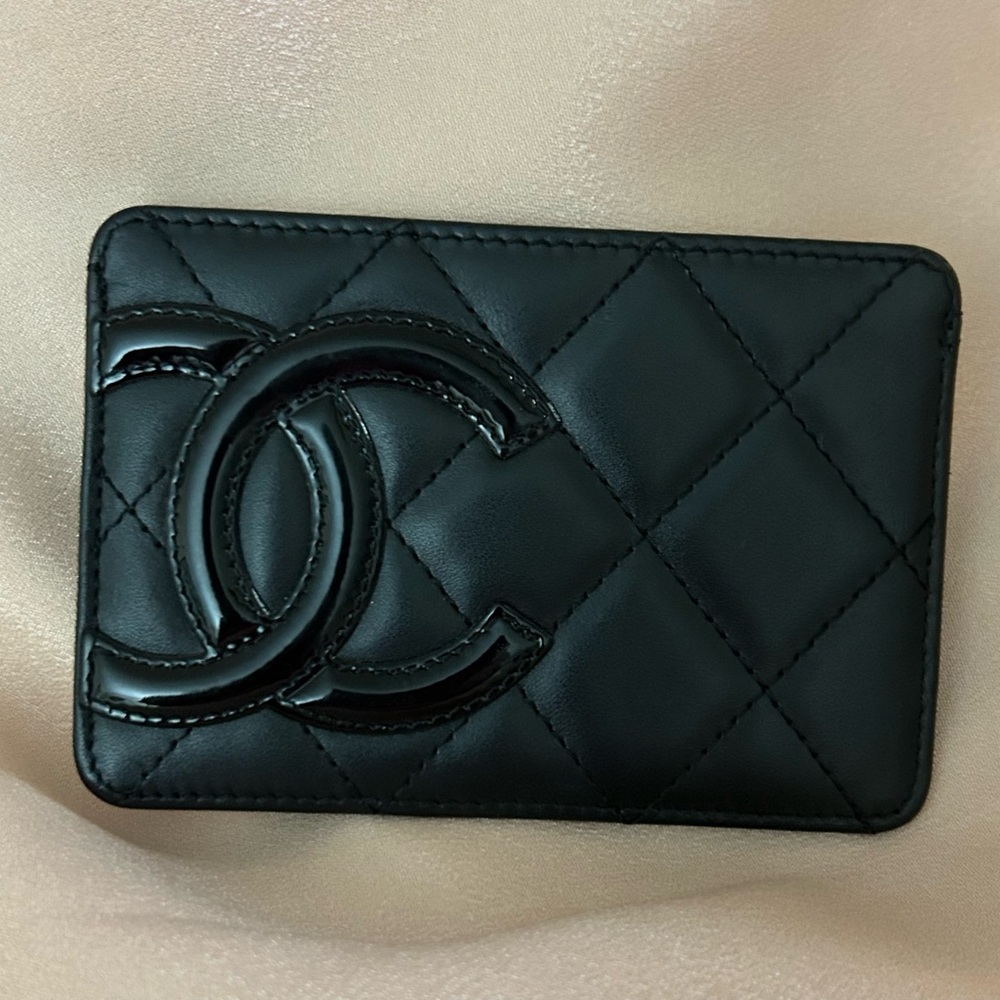Chanel Cambon Lambskin Black Card Case
